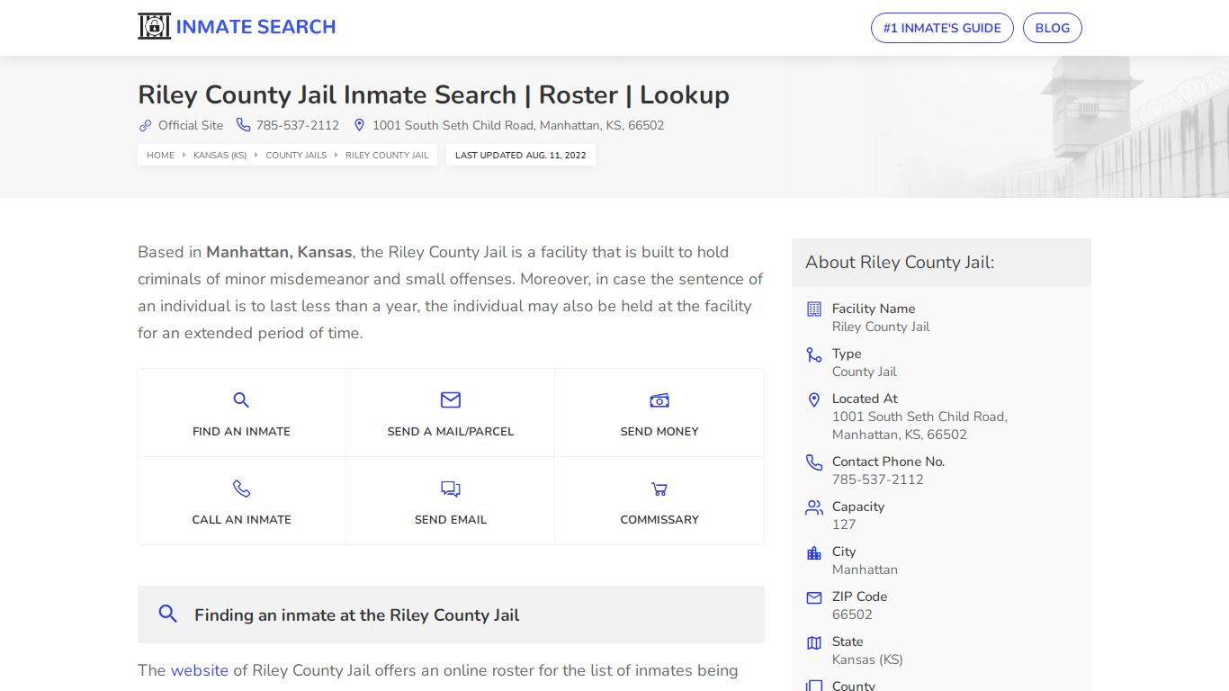 Riley County Jail Inmate Search | Roster | Lookup
