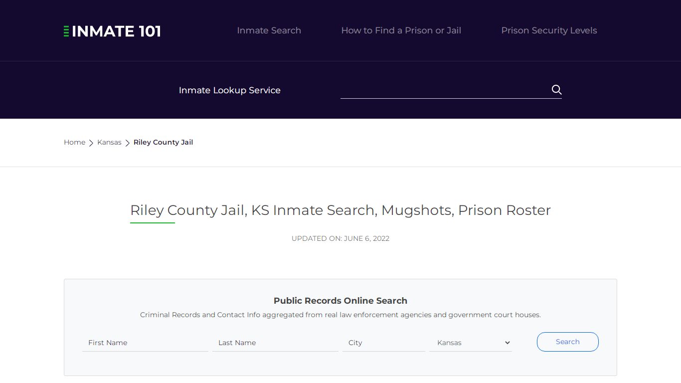 Riley County Jail, KS Inmate Search, Mugshots, Prison ...